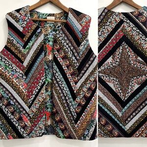 Vintage Handmade Quilted Vest Star Chevron Pattern Grandma Country Primitive